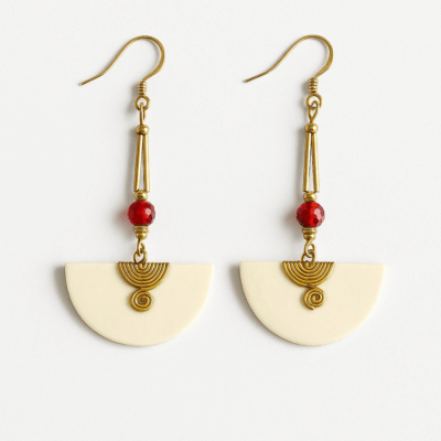 Pearly half-moon earrings