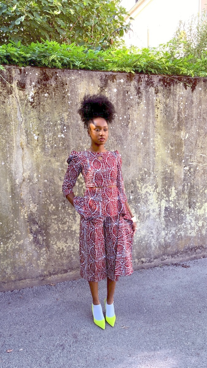 Capsule Cadence By Natacha Baco : top Sha et bermuda Claude en wax rouille