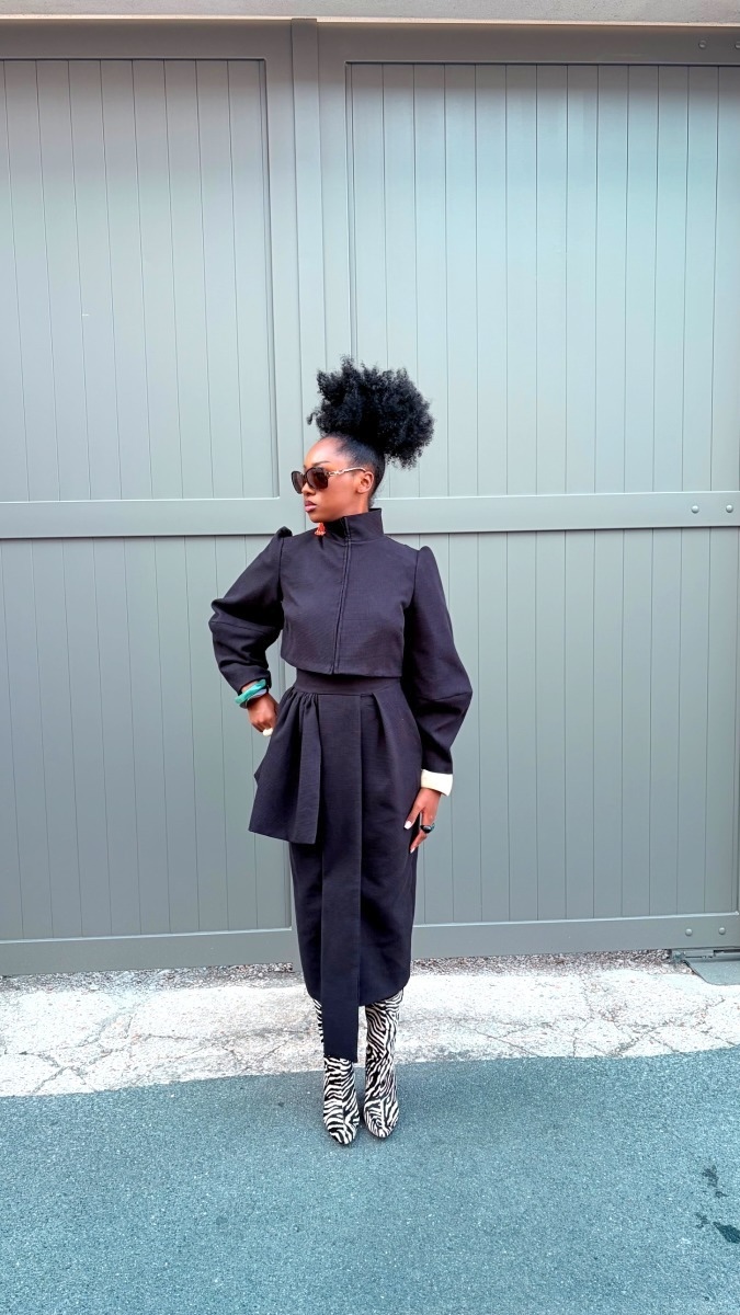 Veste Oprah en gabardine noire
