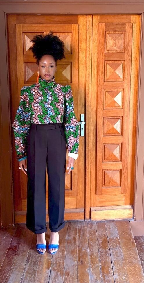 Veste Oprah en wax vert By Natacha Baco