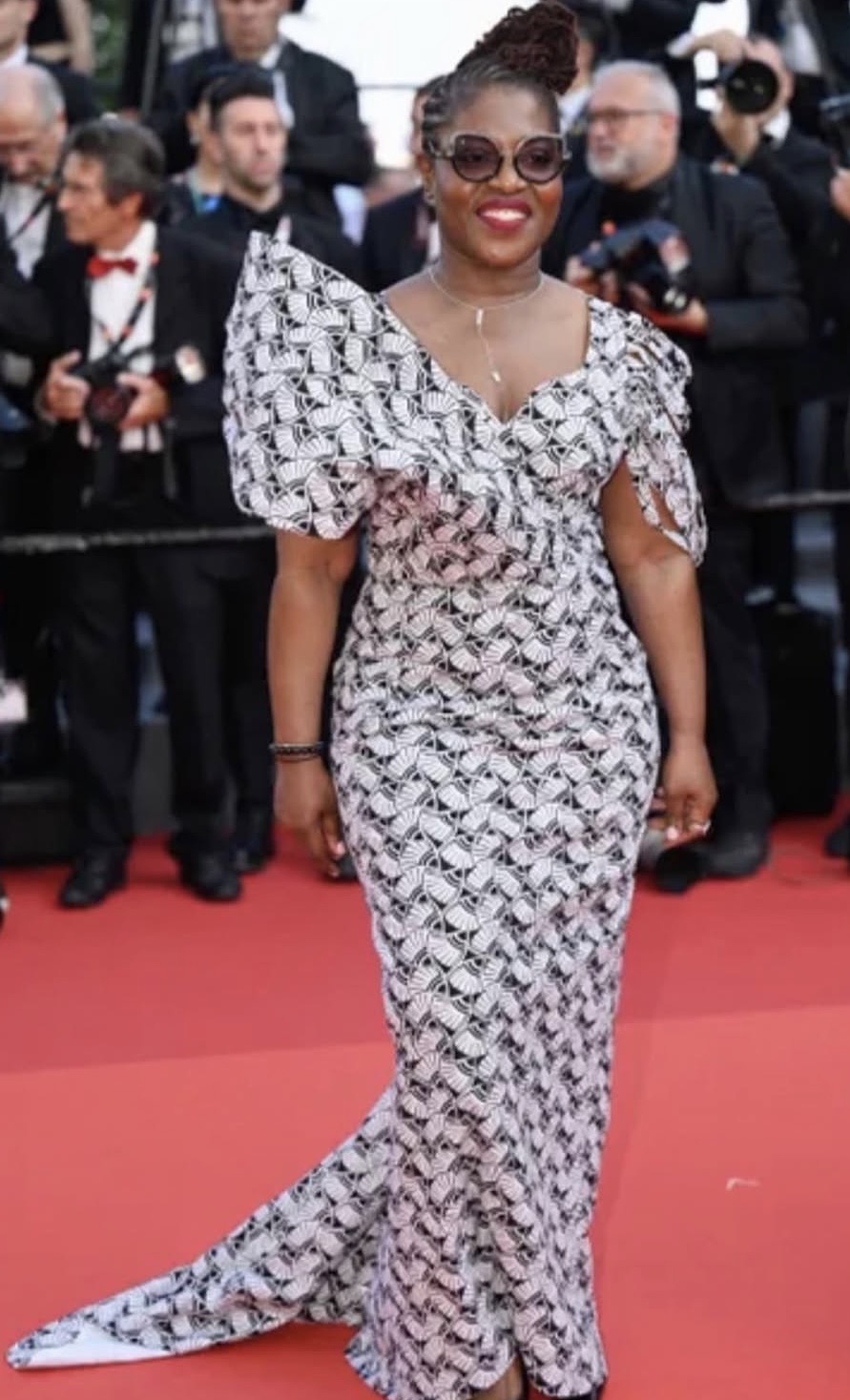 Claudia Tagbo at the 2023 Cannes Film Festival in a By Natacha Baco design