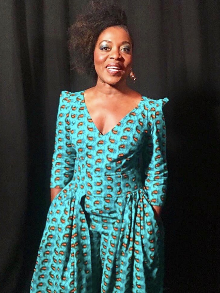 Claudia Tagbo in a By Natacha Baco design for Miss France 2018