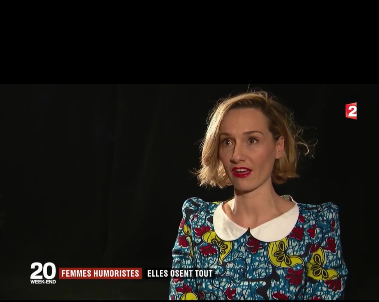 Anne-Sophie Girard on France 2 in a By Natacha Baco design
